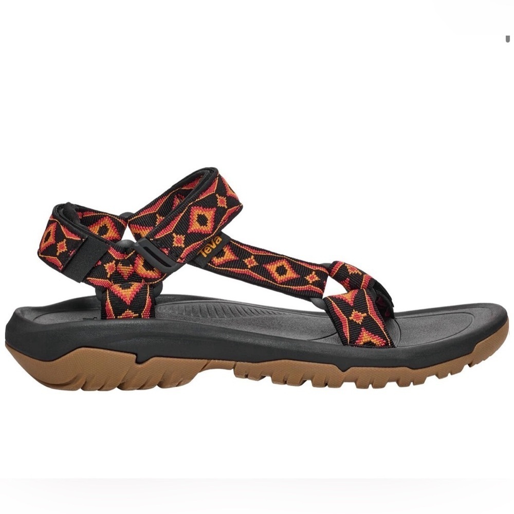 Teva Black and Orange Geometric Sandals for Men 🩴 🧡